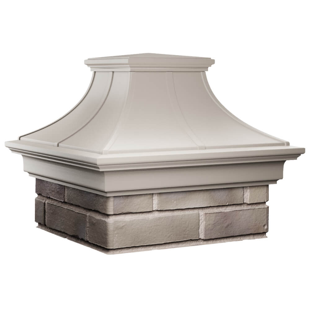 Колпак Zking Монблан Премиум Бежевый на столб 1.5х1.5 кирпича (385х385мм) в Красноярске фото