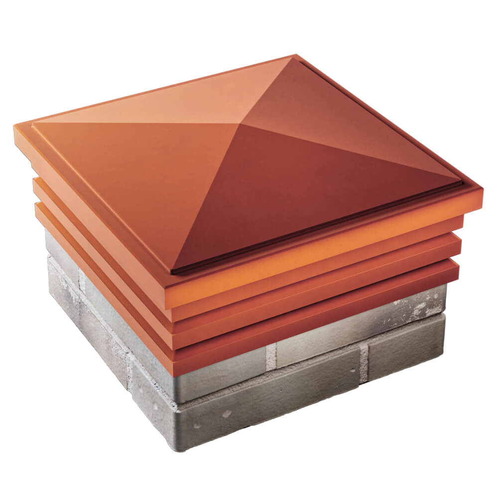 Колпак Zking Бона ХайТек Красный на столб 1.5х1.5 кирпича (385х385мм) в Красноярске фото