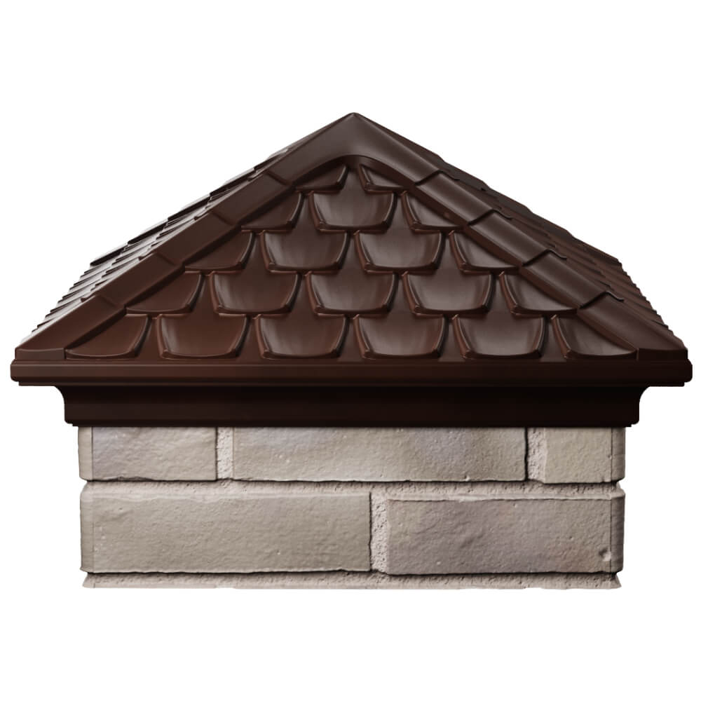 Колпак Zking Эльбрус Коричневый на столб 1.5х1.5 кирпича (385х385мм) Красноярск фото