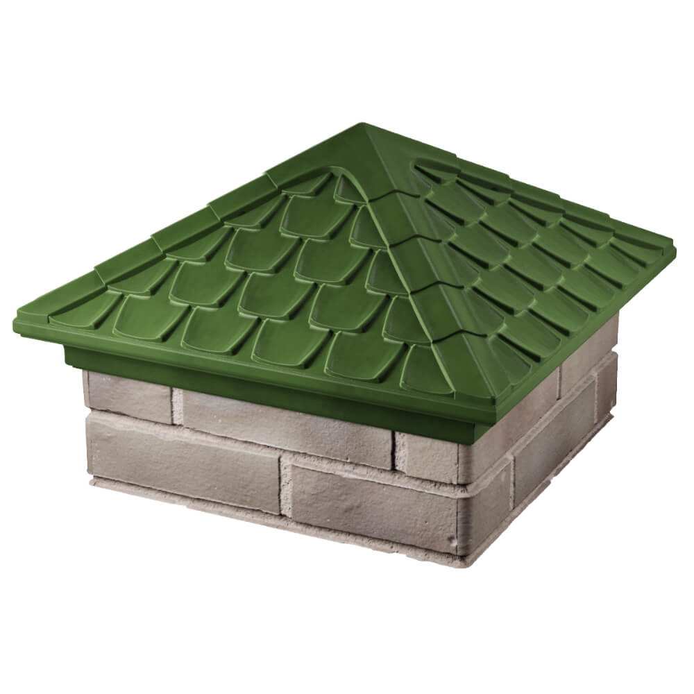 Колпак Zking Эльбрус Зеленый на столб 1.5х1.5 кирпича (385х385мм) в Красноярске фото