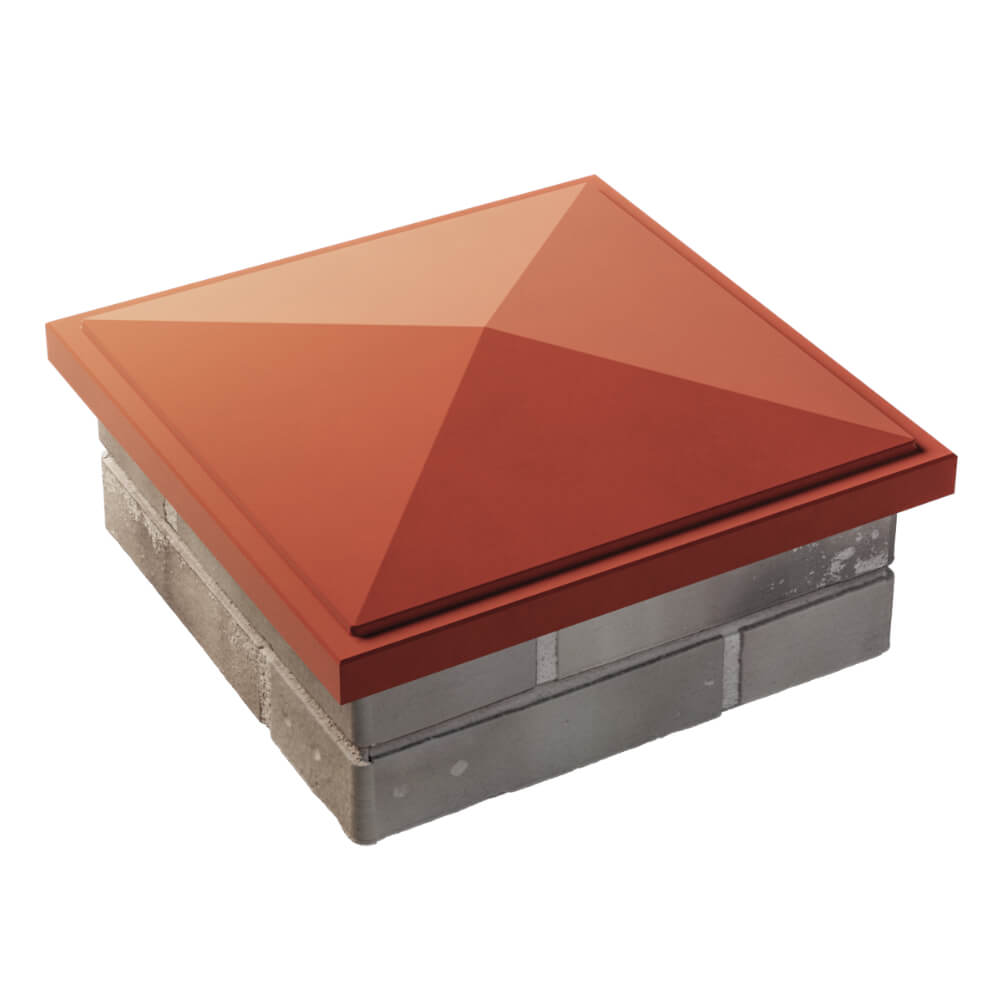 Колпак Zking БонаМоно Красный на столб 1.5х1.5 кирпича (385х385, 400х400мм) в Красноярске фото