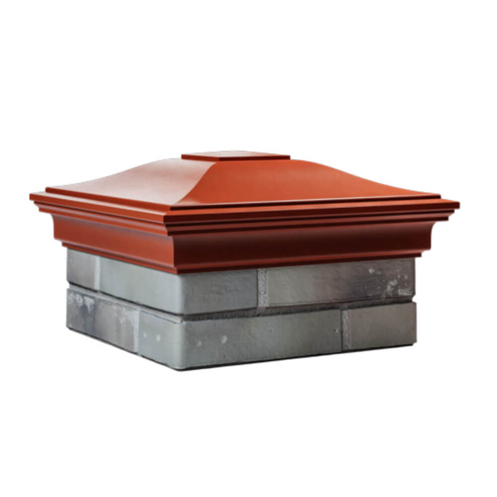 Колпак Zking Монблан Красный на столб 1.5х1.5 еврокирпича 0.7НФ (355х355мм) в Красноярске фото