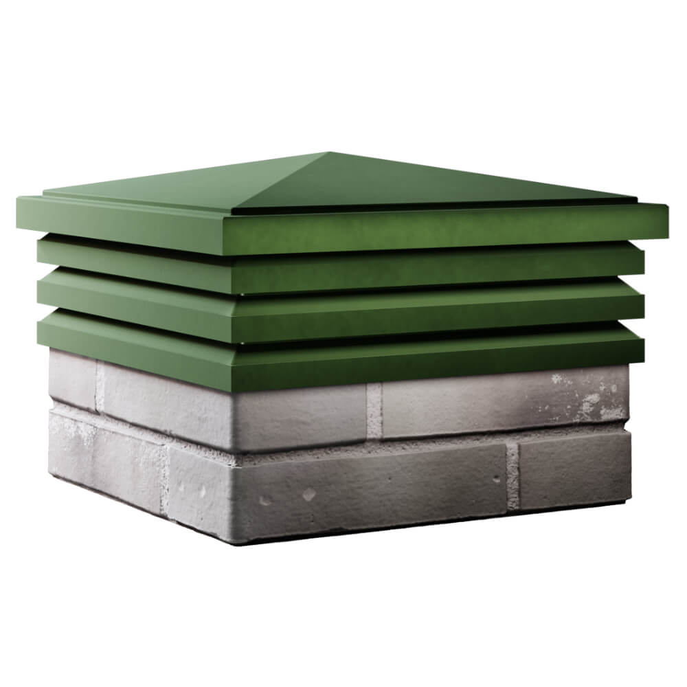 Колпак Zking Бона ХайТек Зеленый на столб 1.5х1.5 кирпича (385х385мм) в Красноярске фото