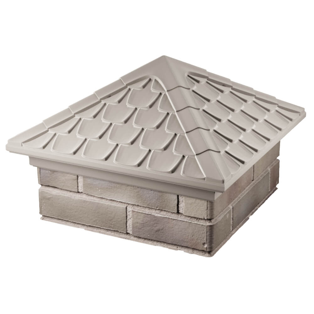 Колпак Zking Эльбрус Бежевый на столб 1.5х1.5 кирпича (385х385мм) в Красноярске фото