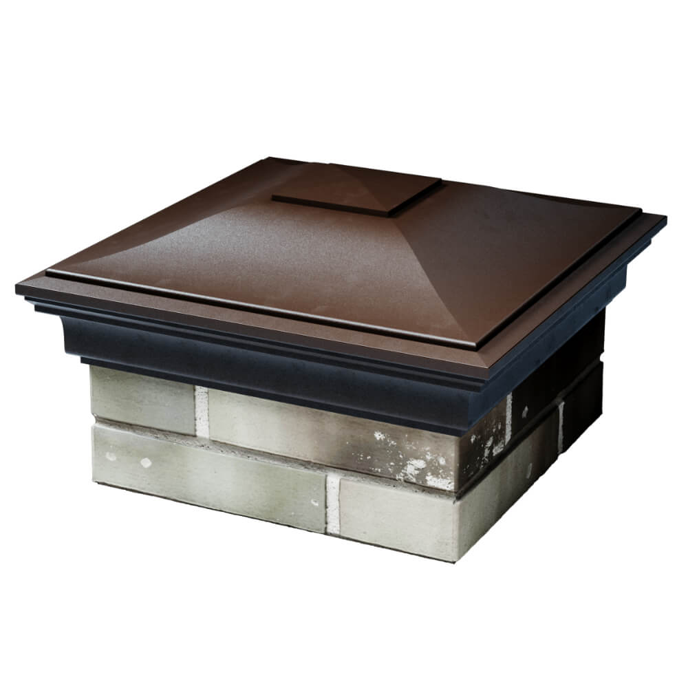 Колпак Zking Монблан Коричневый на столб 1.5х1.5 кирпича (385х385мм) в Красноярске фото