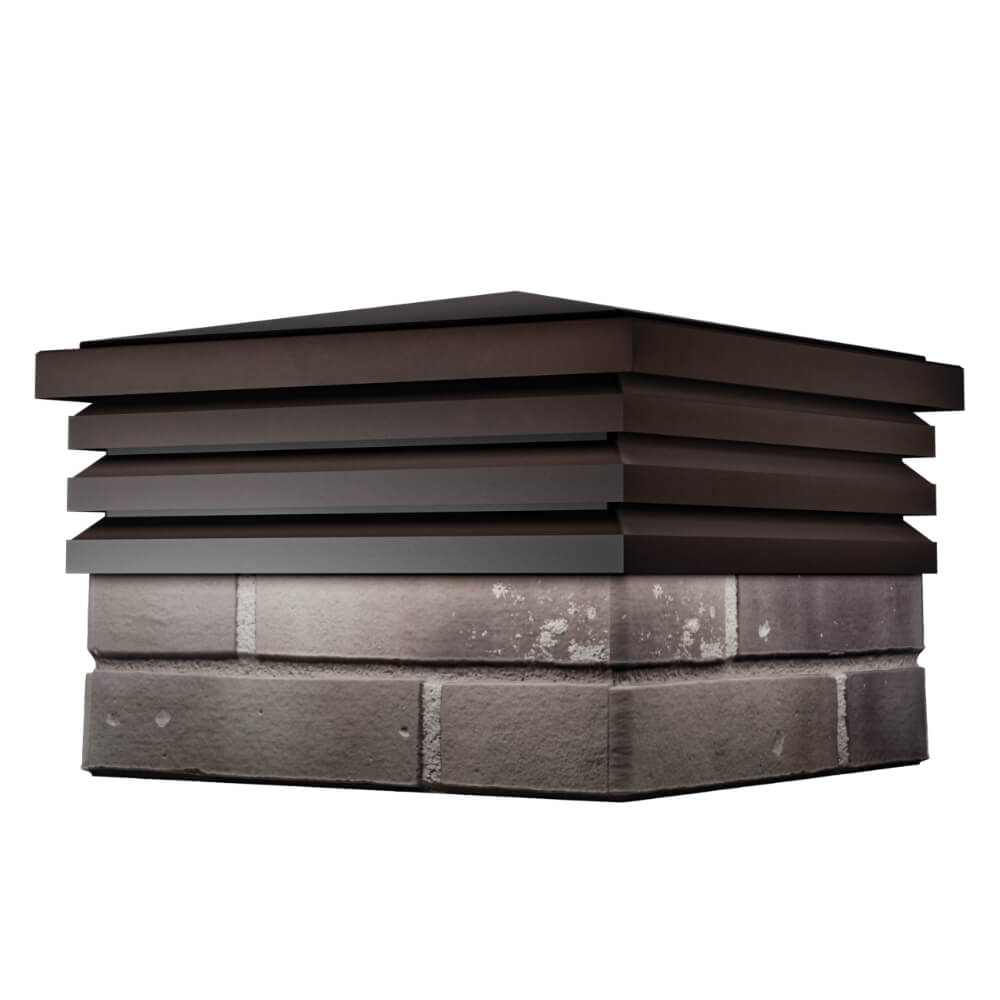 Колпак Zking Бона ХайТек Коричневый на столб 1.5х1.5 кирпича (385х385мм) в Красноярске фото