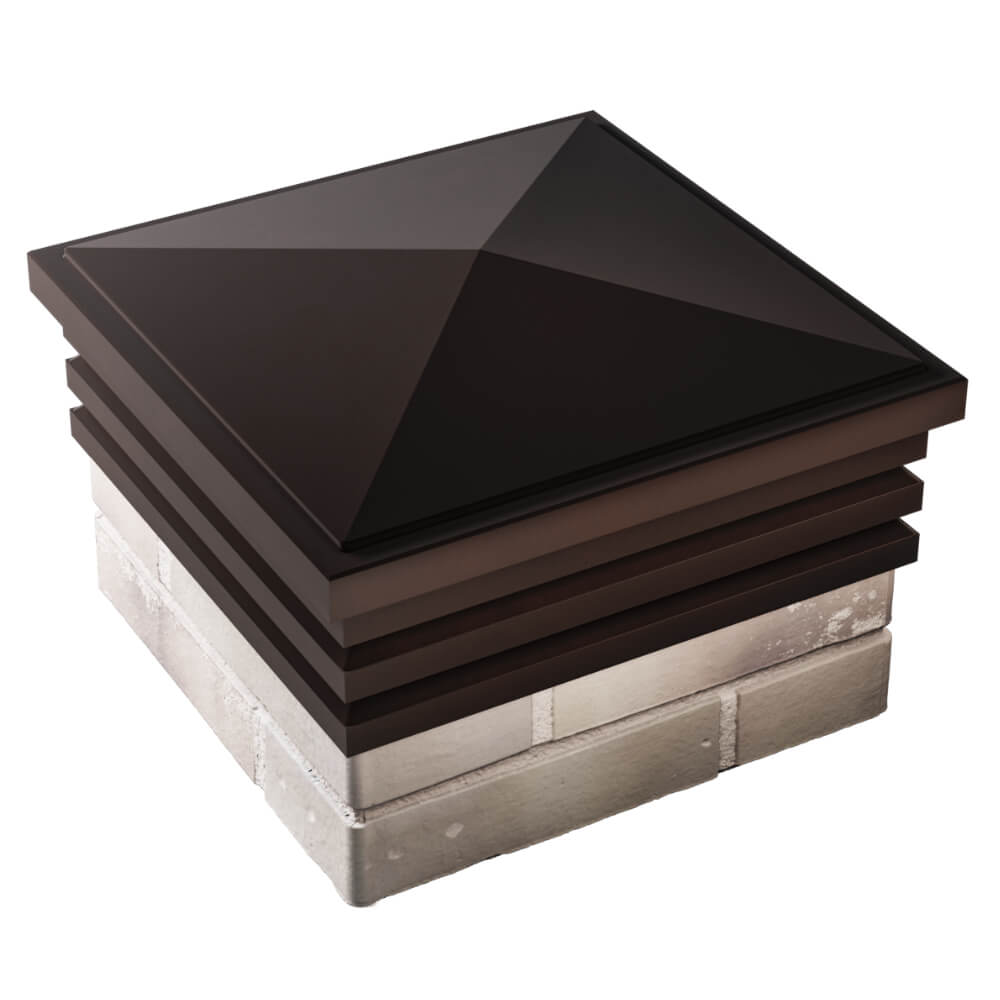 Колпак Zking Бона ХайТек Коричневый на столб 1.5х1.5 кирпича (385х385мм) в Красноярске фото