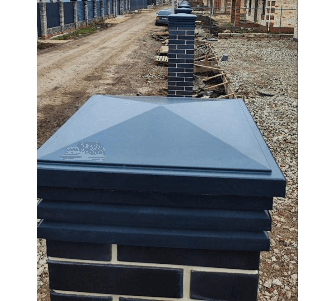 Колпак Zking Бона ХайТек Серый на столб 1.5х1.5 кирпича (385х385мм) в Красноярске фото