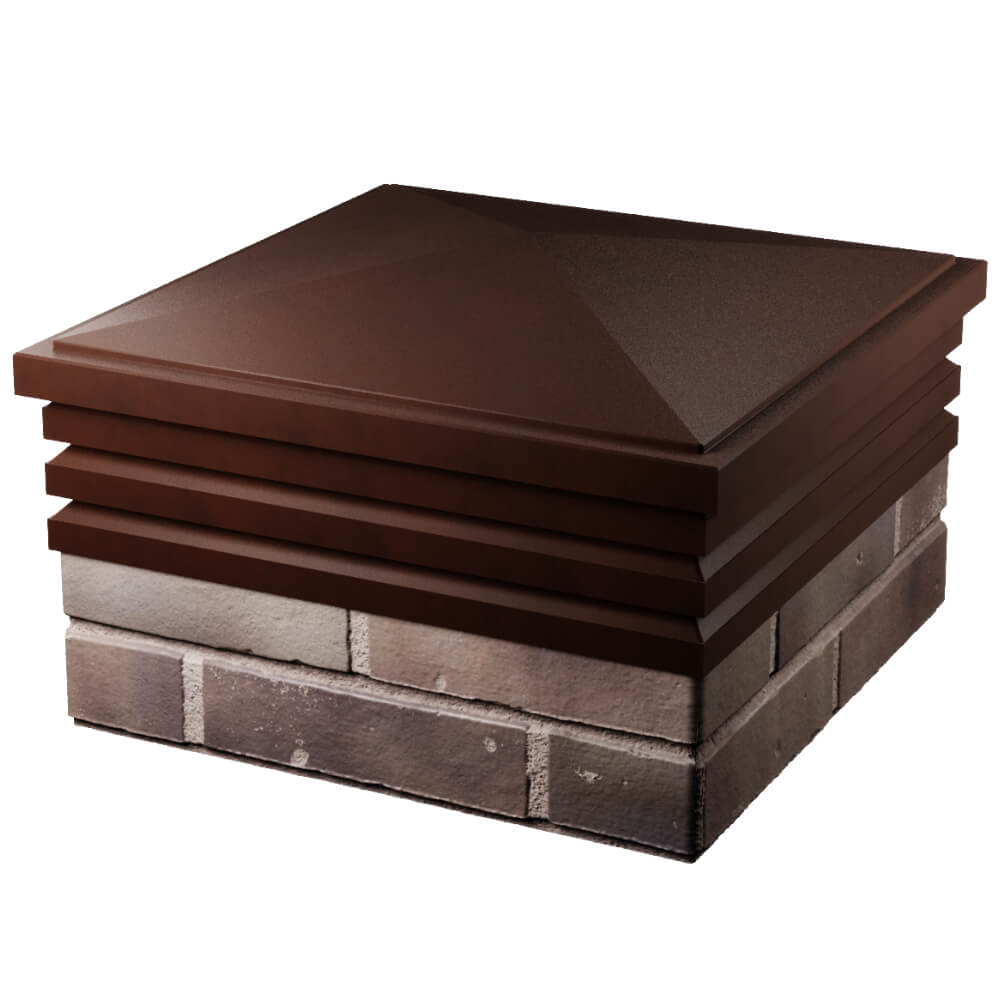 Колпак Zking Бона ХайТек Коричневый на столб 2х2 кирпича (513х513мм) в Красноярске фото