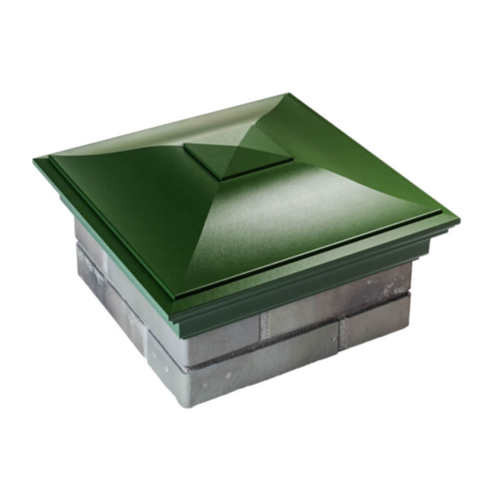 Колпак Zking Монблан Зеленый на столб 1.5х1.5 еврокирпича 0.7НФ (355х355мм) в Красноярске фото