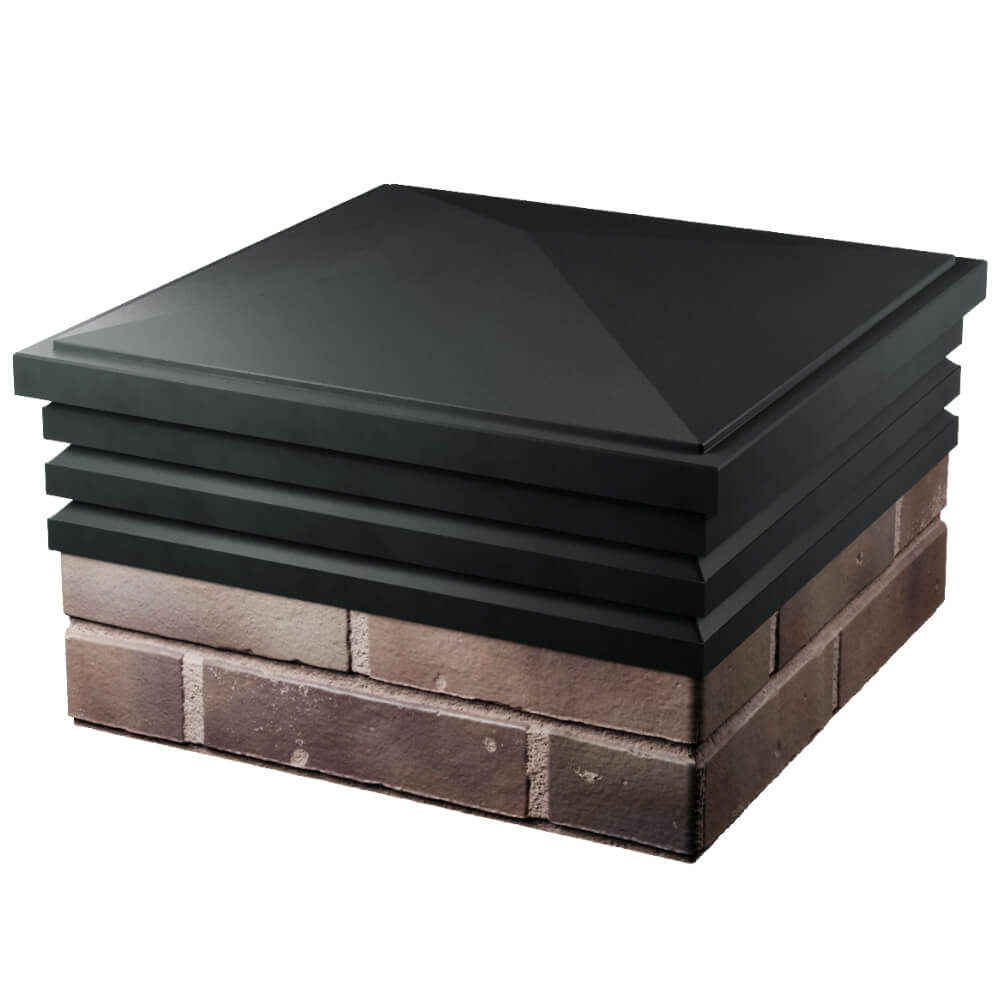 Колпак Zking Бона ХайТек Черный на столб 2х2 кирпича (513х513мм) в Красноярске фото