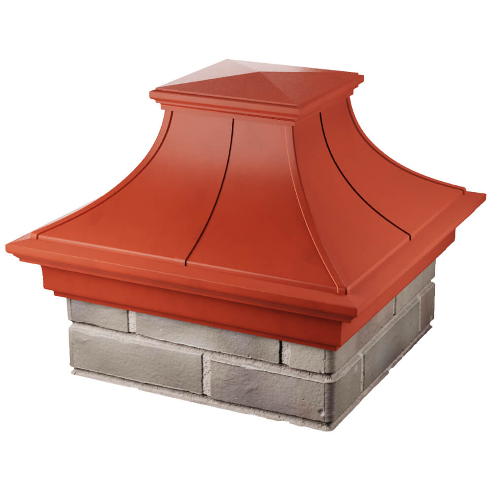 Колпак Zking Монблан Премиум Красный на столб 1.5х1.5 кирпича (385х385мм) в Красноярске фото