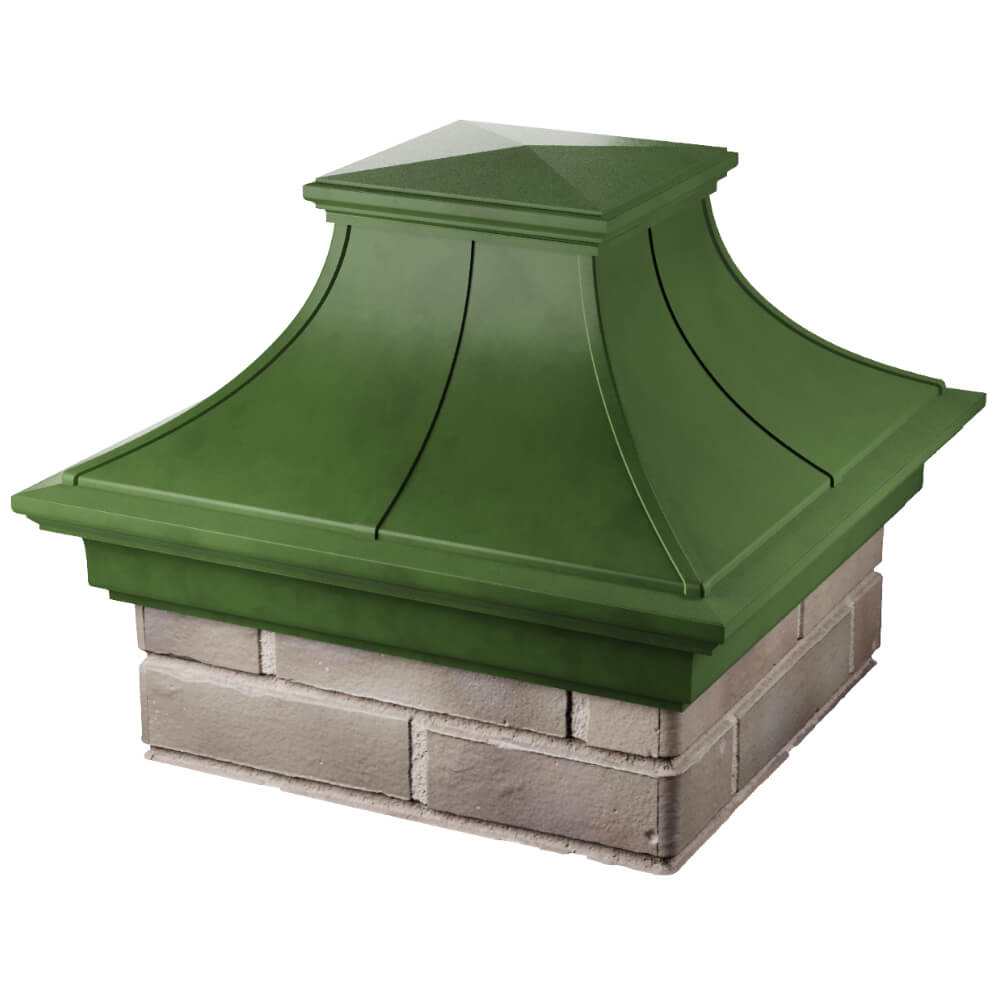 Колпак Zking Монблан Премиум Зеленый на столб 1.5х1.5 кирпича (385х385мм) в Красноярске фото