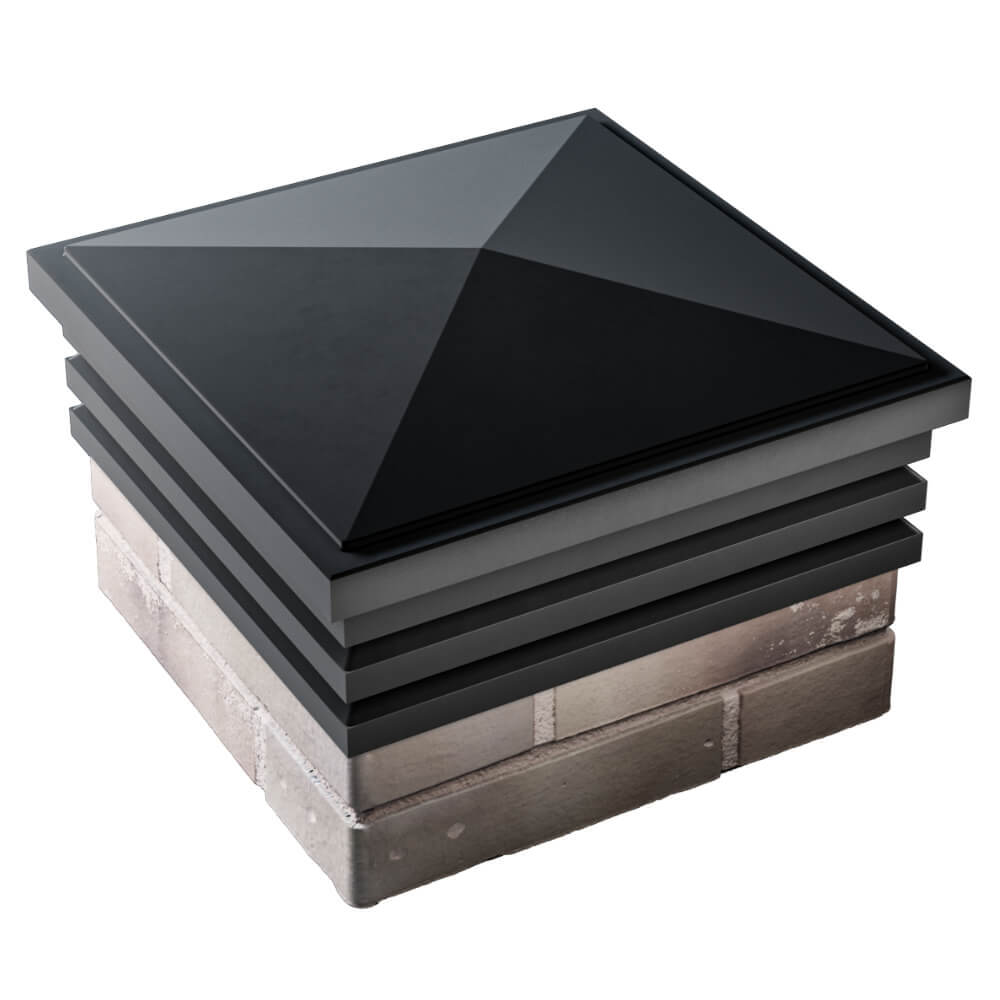 Колпак Zking Бона ХайТек Черный на столб 1.5х1.5 кирпича (385х385мм) в Красноярске фото