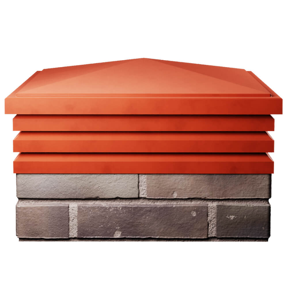 Колпак Zking Бона ХайТек Красный на столб 2х2 кирпича (513х513мм) Красноярск фото