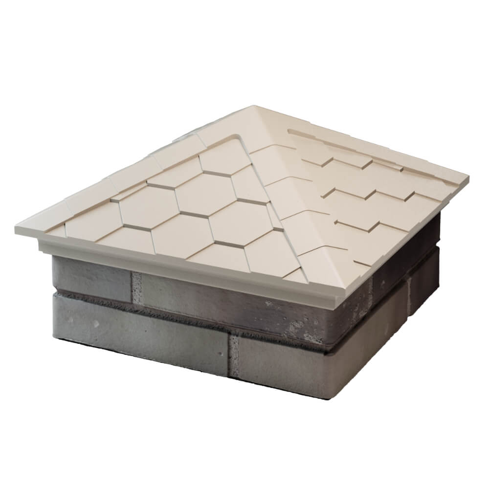 Колпак Zking Эверест Бежевый на столб 1.5х1.5 кирпича (390х390мм) в Красноярске фото