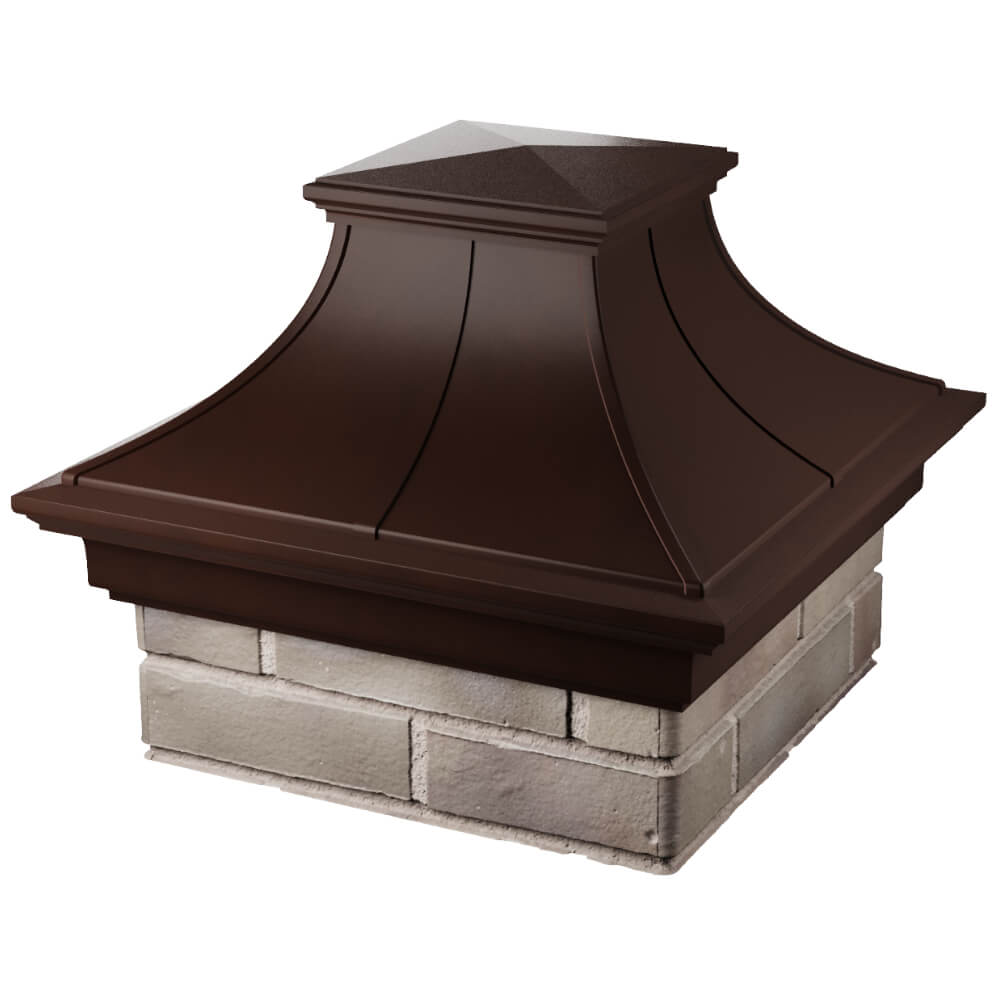 Колпак Zking Монблан Премиум Коричневый на столб 1.5х1.5 кирпича (385х385мм) в Красноярске фото