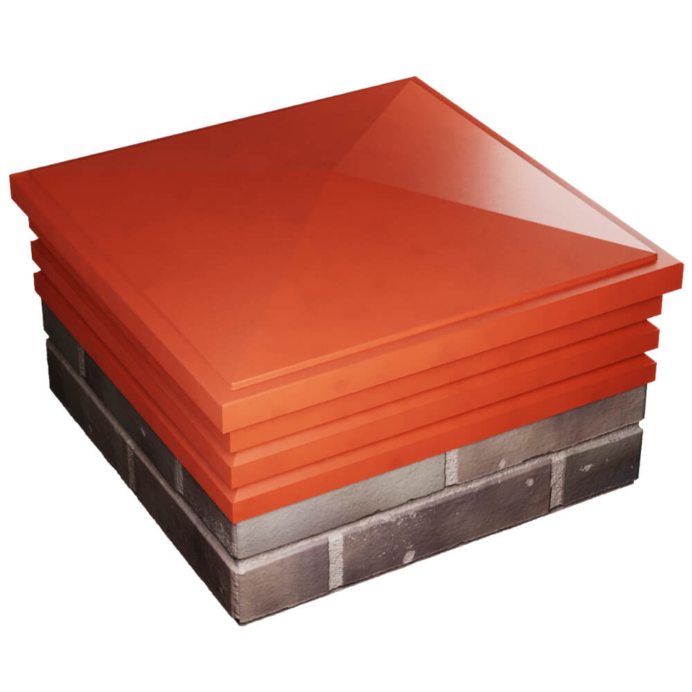 Колпак Zking Бона ХайТек Красный на столб 2х2 кирпича (513х513мм) в Красноярске фото