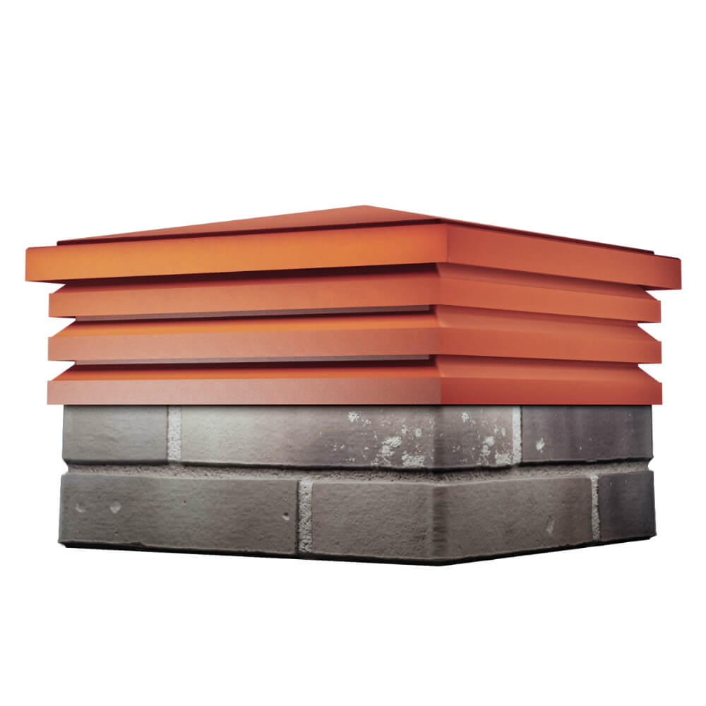 Колпак Zking Бона ХайТек Красный на столб 1.5х1.5 кирпича (385х385мм) в Красноярске фото