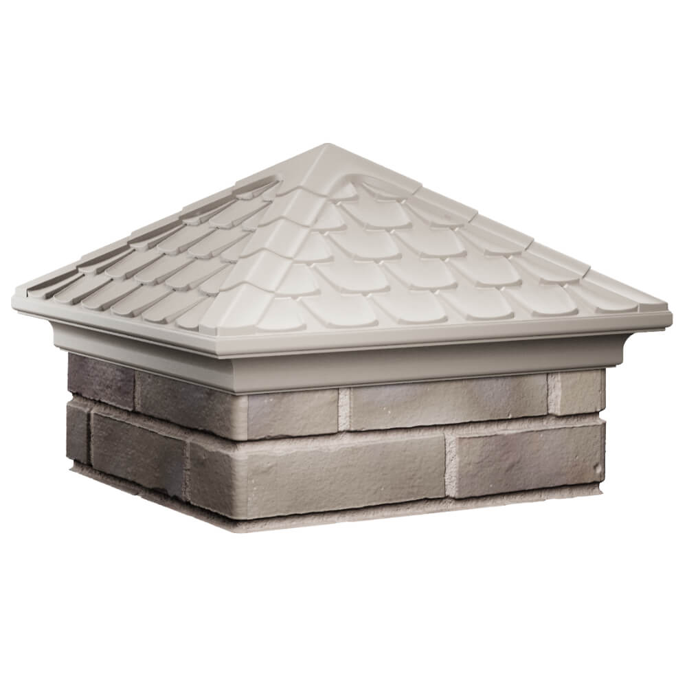 Колпак Zking Эльбрус Бежевый на столб 1.5х1.5 кирпича (385х385мм) в Красноярске фото