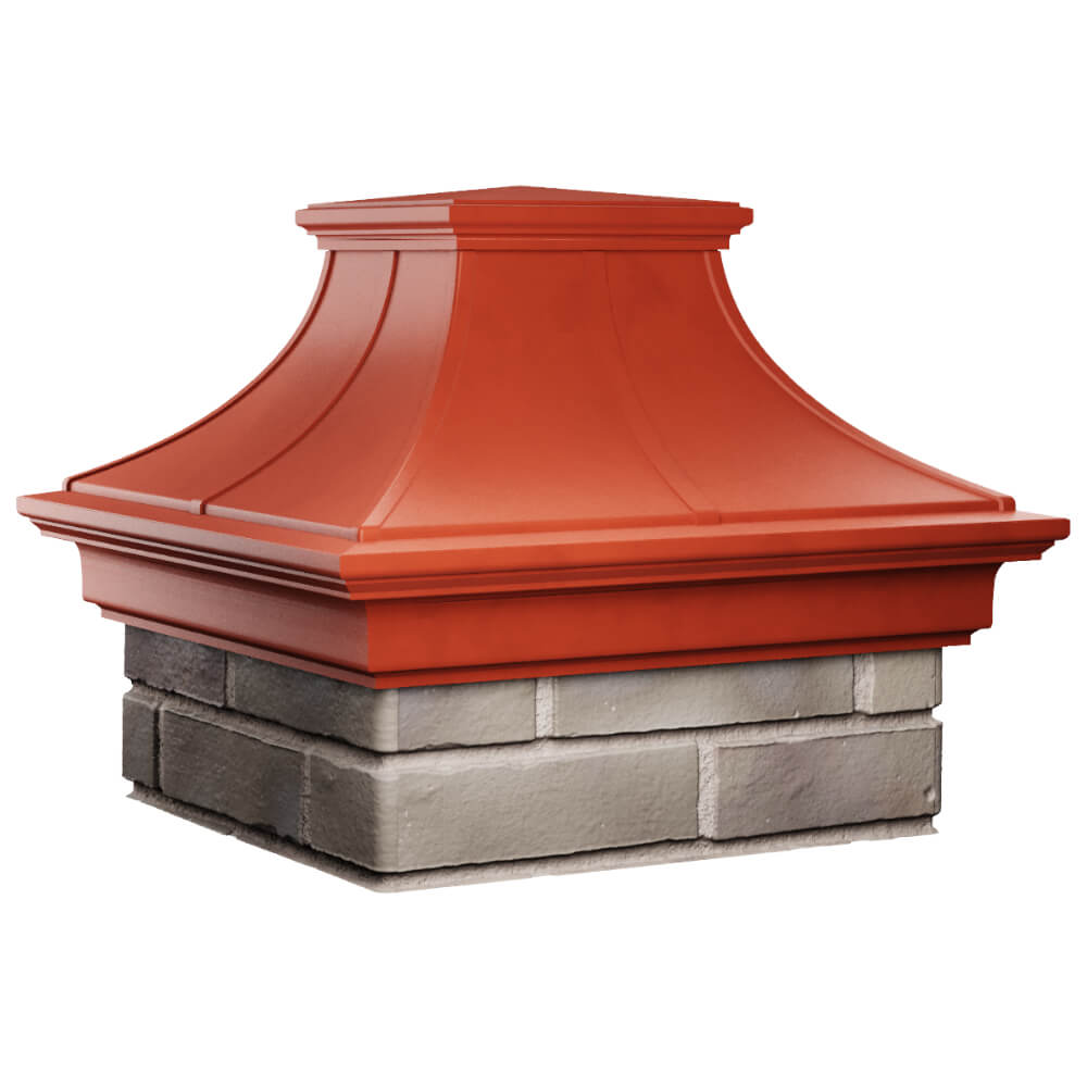 Колпак Zking Монблан Премиум Красный на столб 1.5х1.5 кирпича (385х385мм) в Красноярске фото