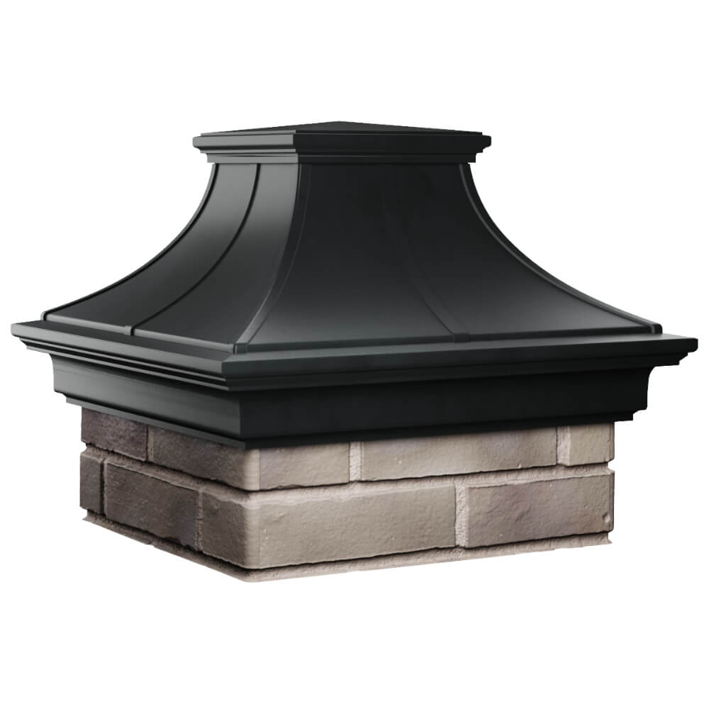 Колпак Zking Монблан Премиум Черный на столб 1.5х1.5 кирпича (385х385мм) в Красноярске фото