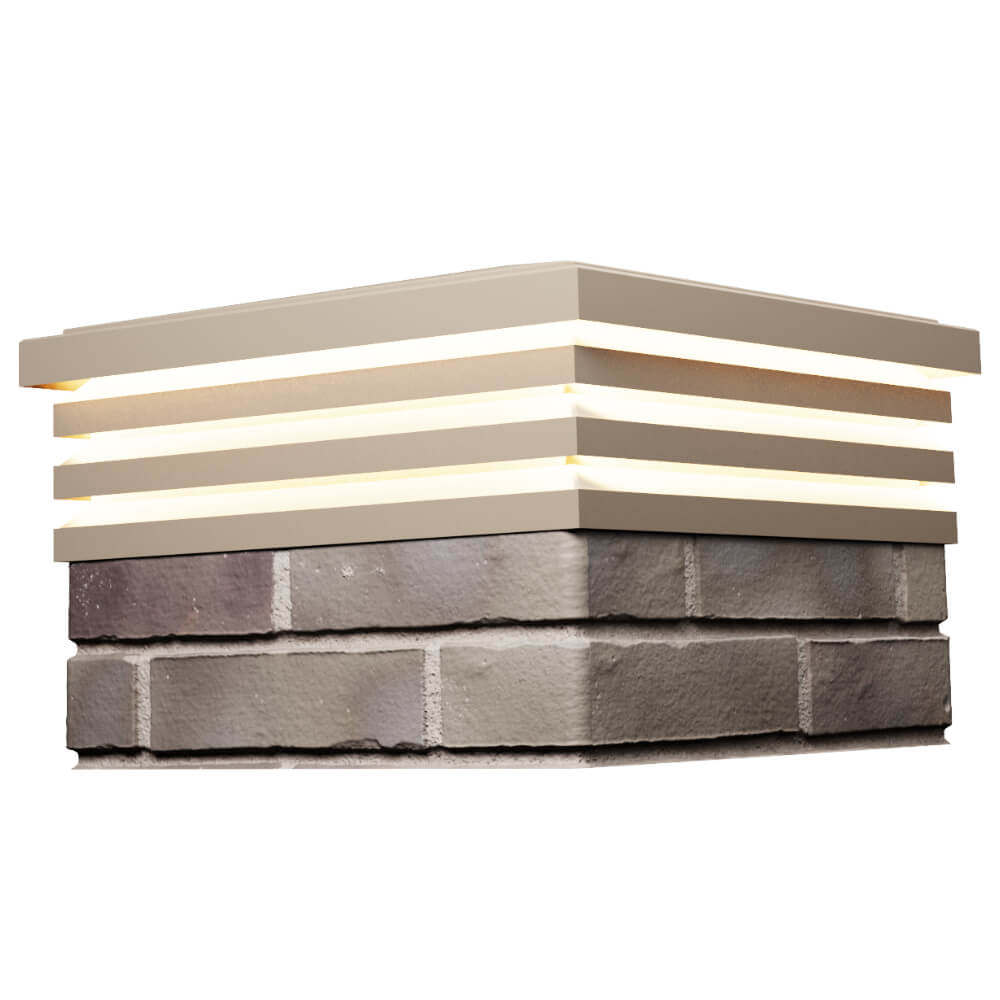 Колпак Zking Бона ХайТек Бежевый на столб 1.5х1.5 кирпича (385х385мм) с подсветкой в Красноярске фото