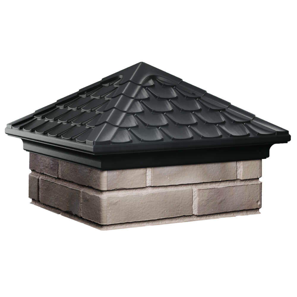 Колпак Zking Эльбрус Черный на столб 1.5х1.5 кирпича (385х385мм) в Красноярске фото