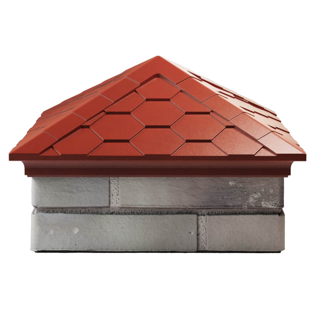 Колпак Zking Эверест Красный на столб 1.5х1.5 кирпича (390х390мм) Красноярск фото