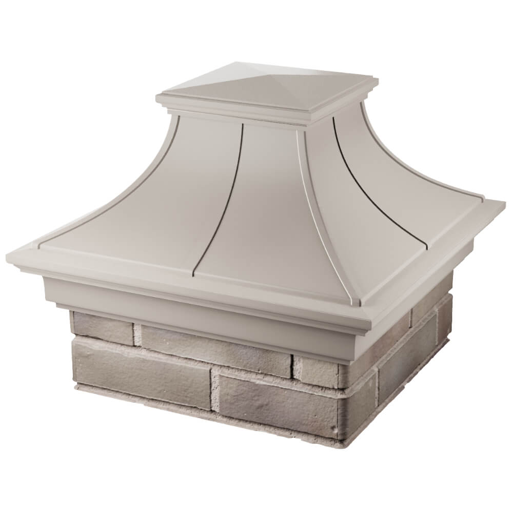 Колпак Zking Монблан Премиум Бежевый на столб 1.5х1.5 кирпича (385х385мм) в Красноярске фото