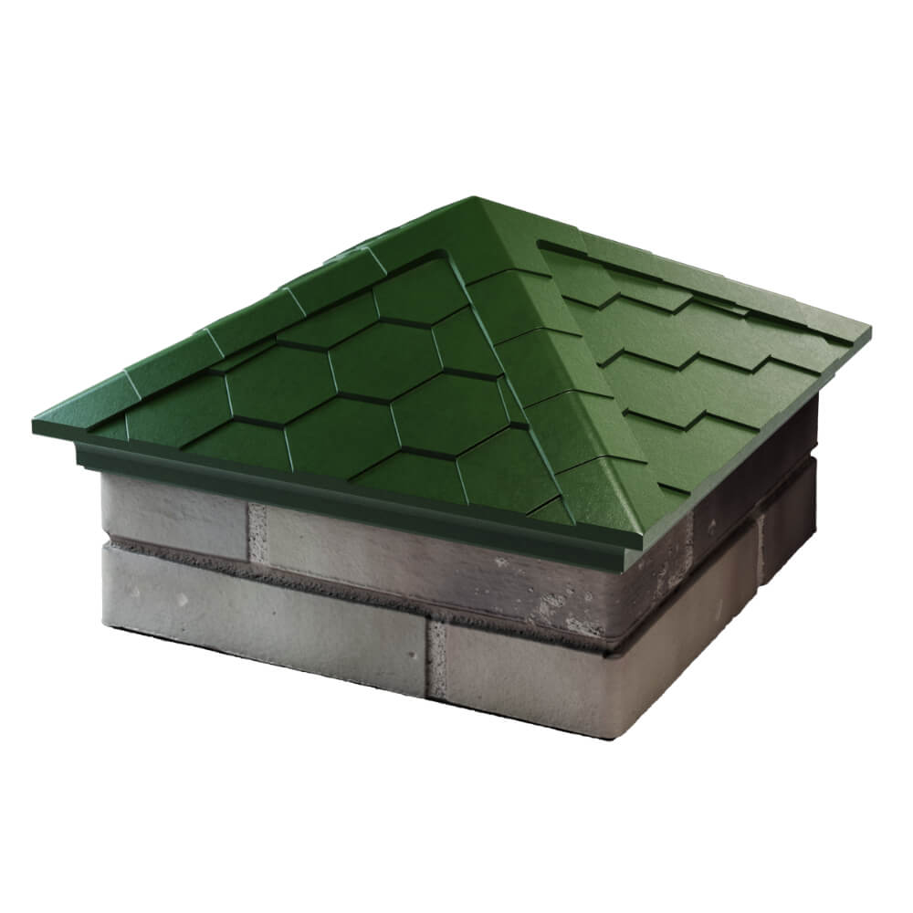 Колпак Zking Эверест Зеленый на столб 1.5х1.5 кирпича (390х390мм) в Красноярске фото