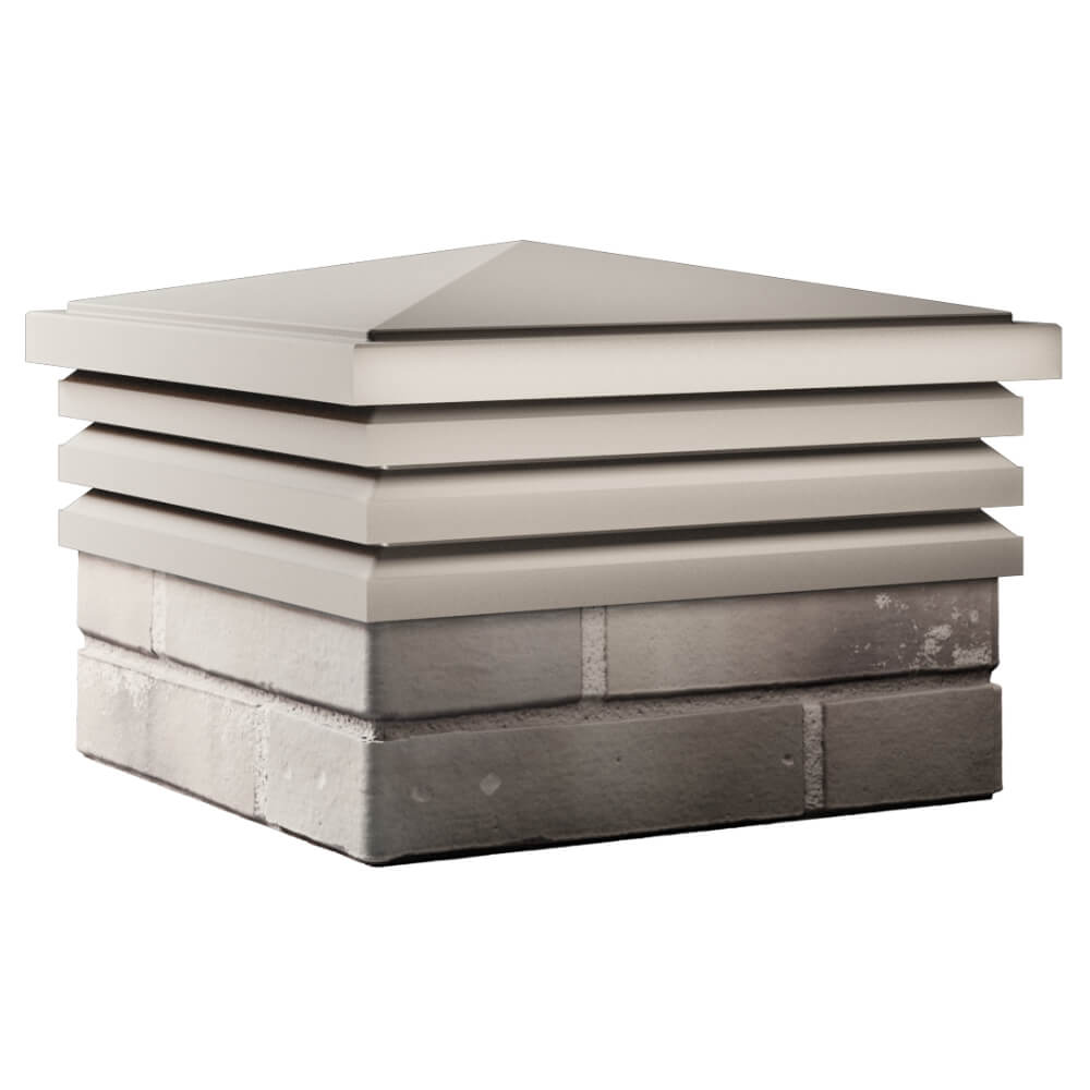 Колпак Zking Бона ХайТек Бежевый на столб 1.5х1.5 кирпича (385х385мм) в Красноярске фото