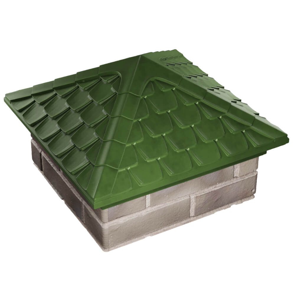 Колпак Zking Эльбрус Зеленый на столб 1.5х1.5 кирпича (385х385мм) в Красноярске фото