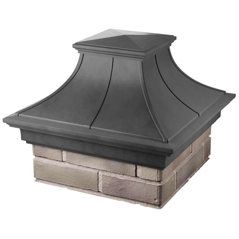 Колпак Zking Монблан Премиум Серый на столб 1.5х1.5 кирпича (385х385мм) в Красноярске фото