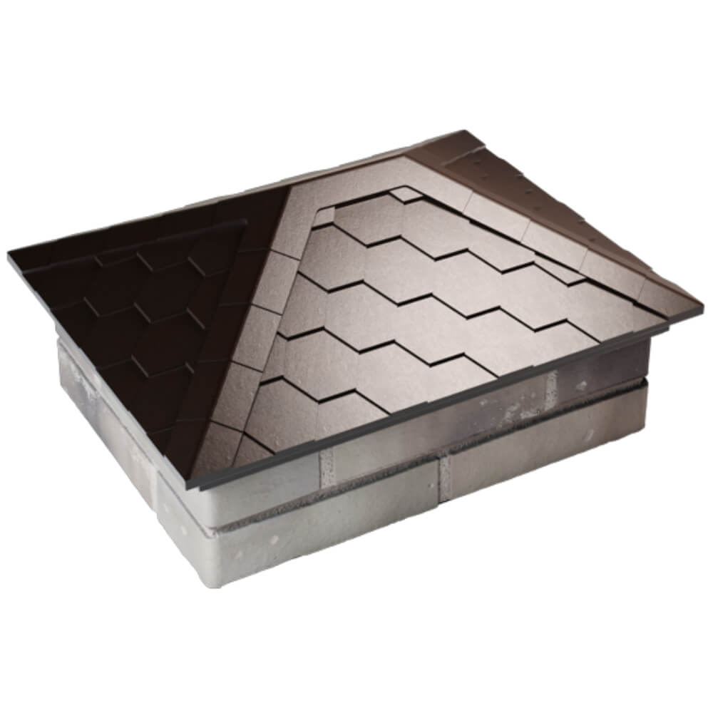 Колпак Zking Эверест Коричневый на столб 2х1.5 кирпича (520х390мм) Красноярск фото