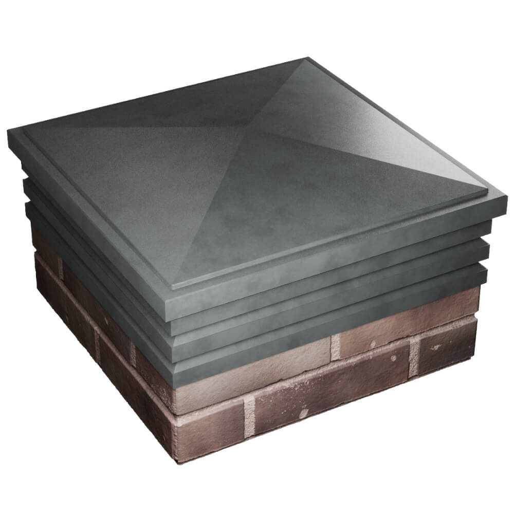 Колпак Zking Бона ХайТек Серый на столб 2х2 кирпича (513х513мм) в Красноярске фото