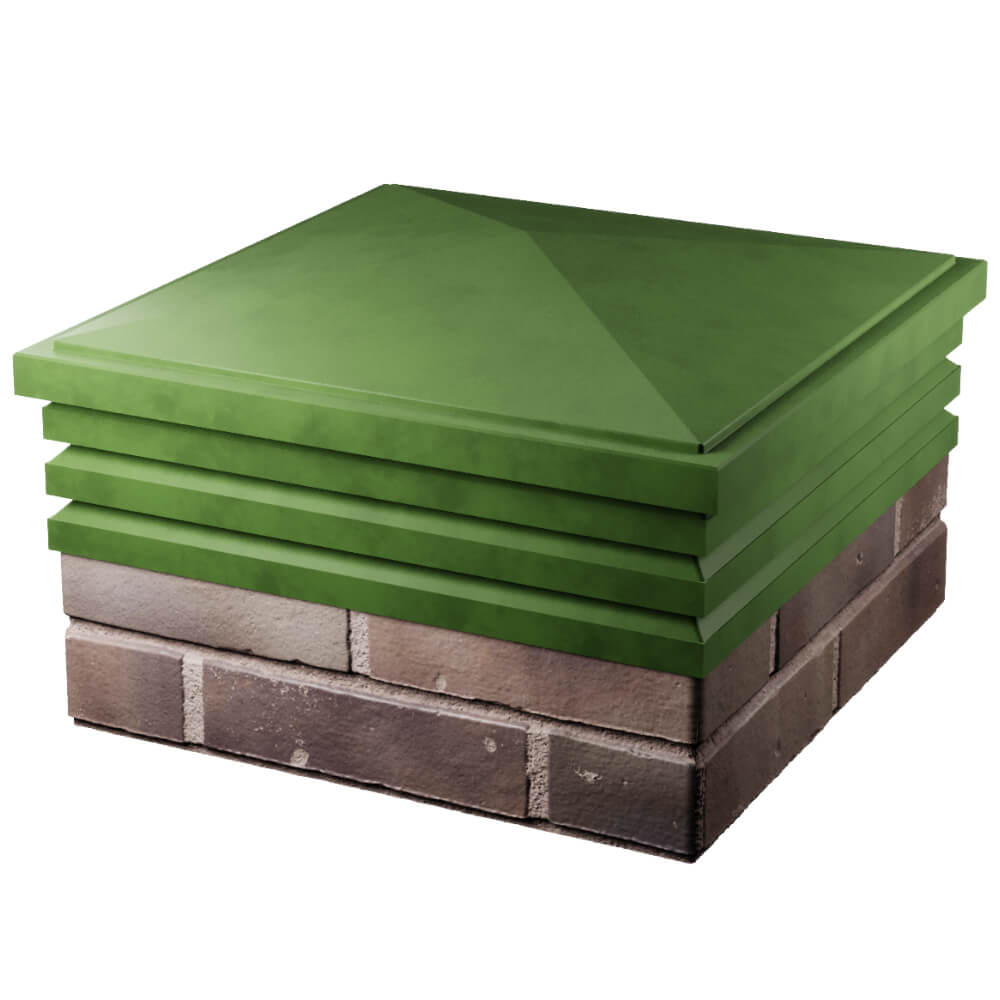 Колпак Zking Бона ХайТек Зеленый на столб 2х2 кирпича (513х513мм) в Красноярске фото