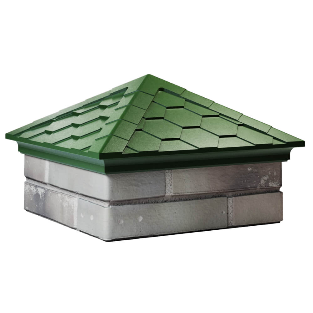 Колпак Zking Эверест Зеленый на столб 1.5х1.5 кирпича (390х390мм) в Красноярске фото