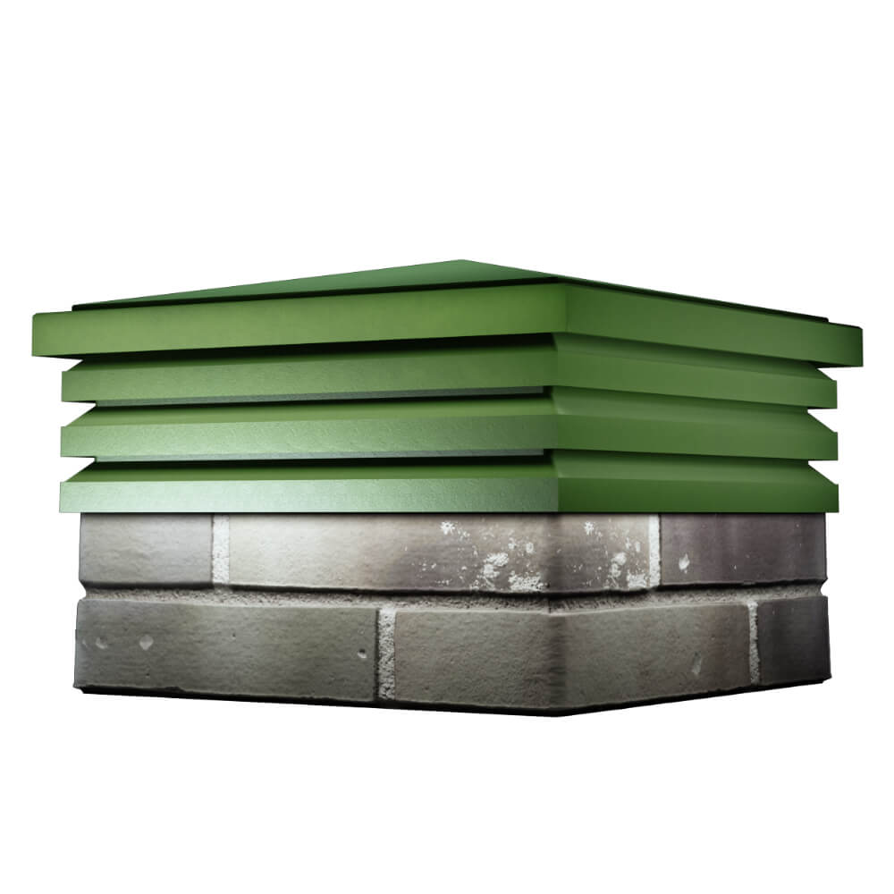 Колпак Zking Бона ХайТек Зеленый на столб 1.5х1.5 кирпича (385х385мм) в Красноярске фото