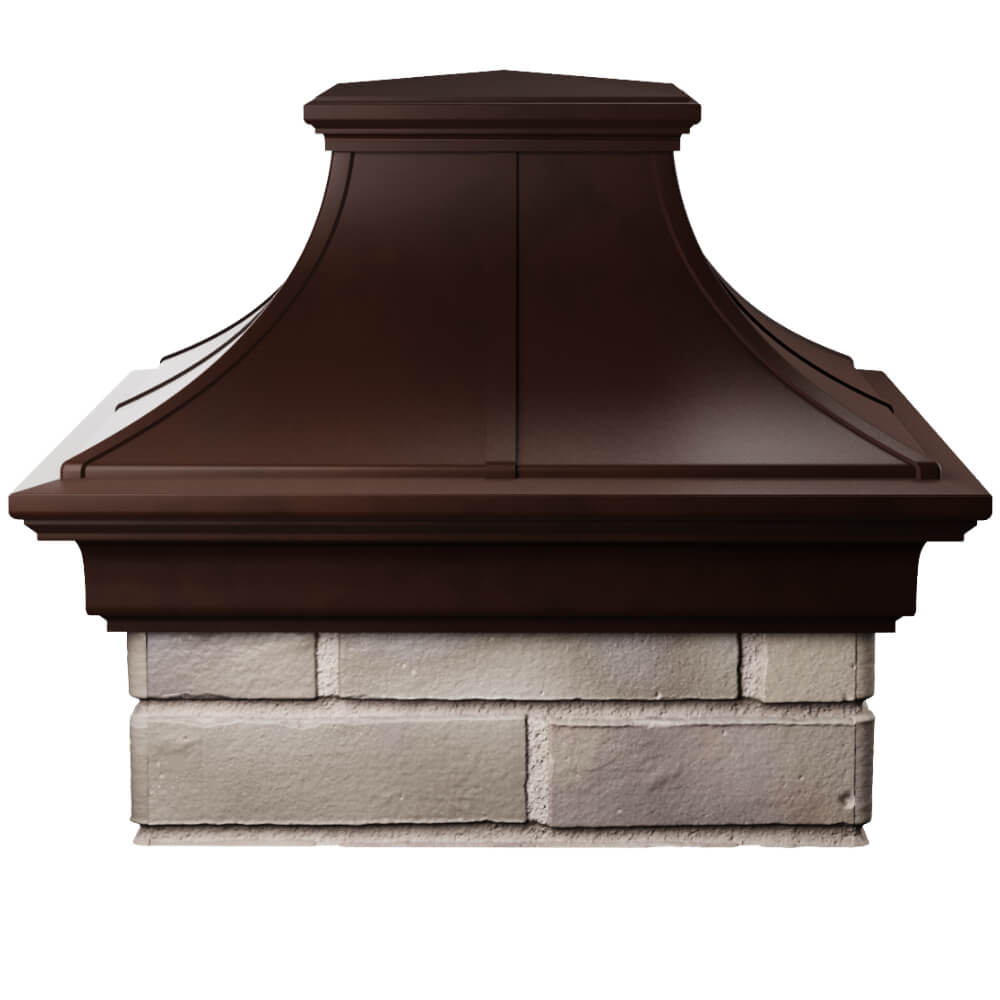 Колпак Zking Монблан Премиум Коричневый на столб 1.5х1.5 кирпича (385х385мм) Красноярск фото