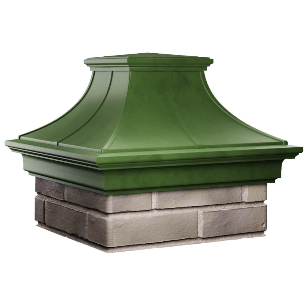 Колпак Zking Монблан Премиум Зеленый на столб 1.5х1.5 кирпича (385х385мм) в Красноярске фото