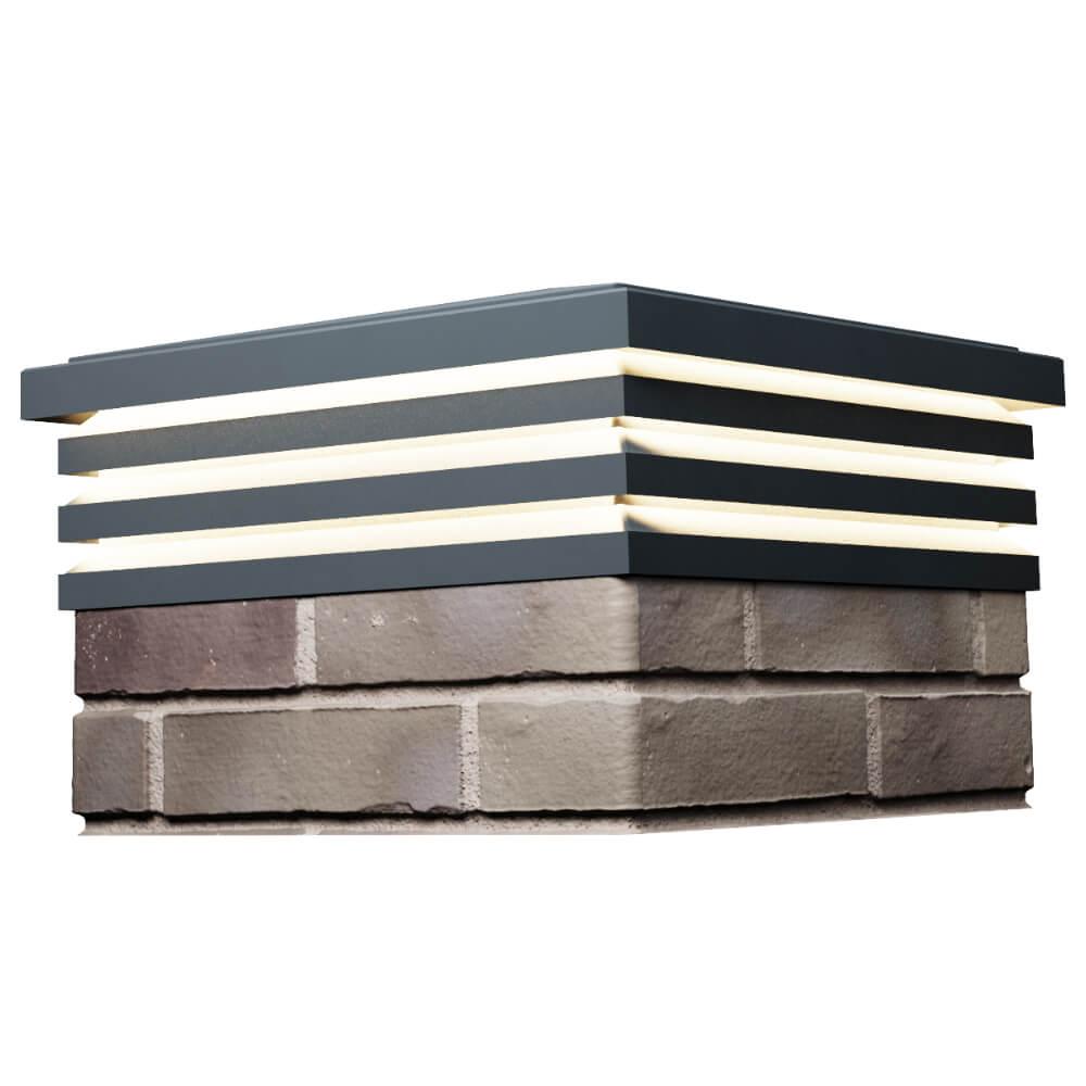 Колпак Zking Бона ХайТек Серый на столб 1.5х1.5 кирпича (385х385мм) с подсветкой в Красноярске фото