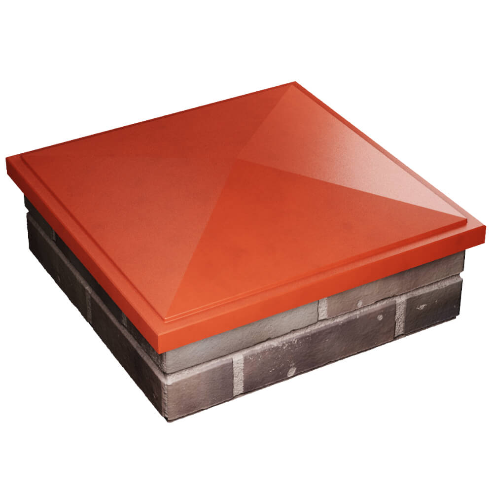 Колпак Zking БонаМоно Красный на столб 2х2 кирпича (515х515, 530х530мм) в Красноярске фото