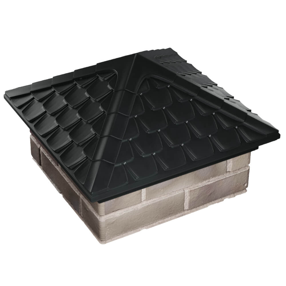 Колпак Zking Эльбрус Черный на столб 1.5х1.5 кирпича (385х385мм) в Красноярске фото