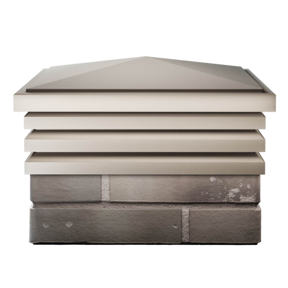 Колпак Zking Бона ХайТек Бежевый на столб 1.5х1.5 кирпича (385х385мм) Красноярск фото