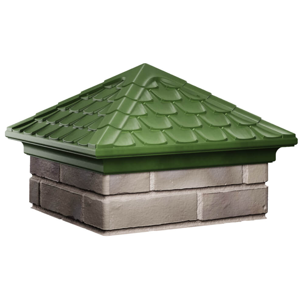Колпак Zking Эльбрус Зеленый на столб 1.5х1.5 кирпича (385х385мм) в Красноярске фото