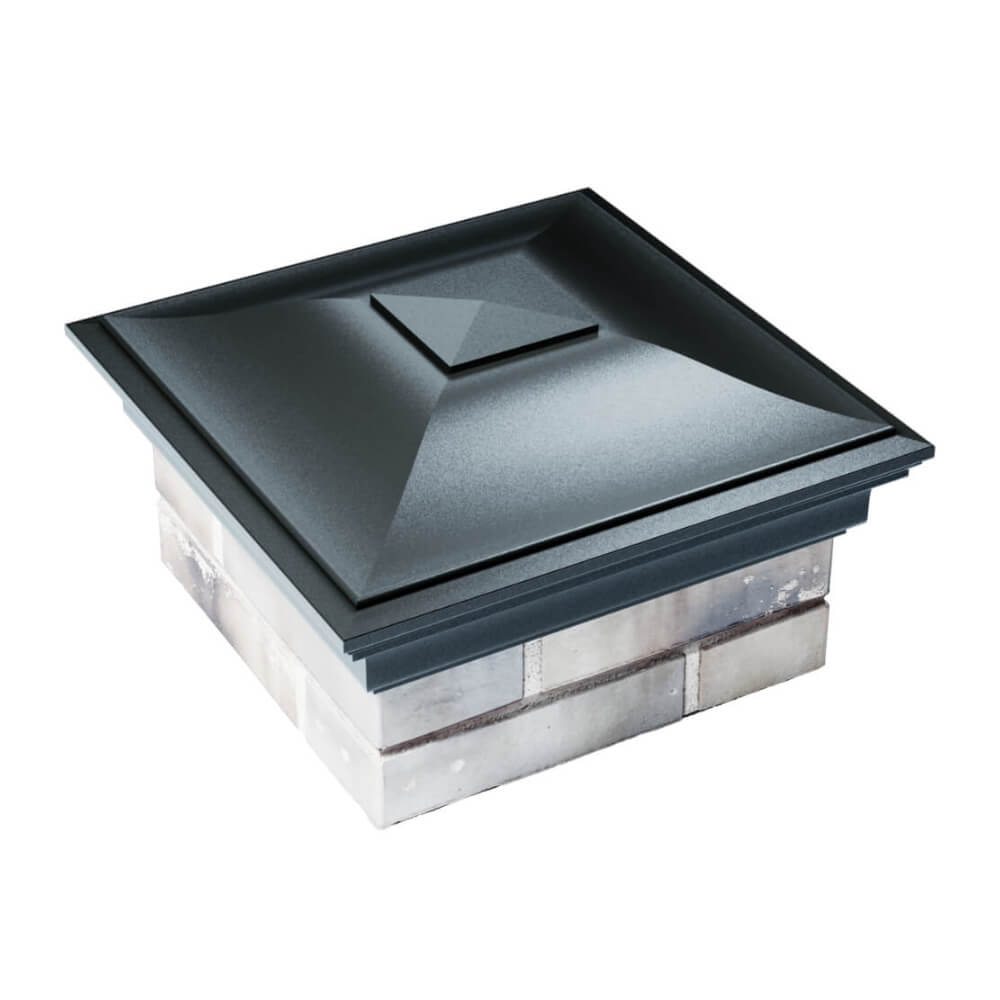 Колпак Zking Монблан Черный на столб 1.5х1.5 еврокирпича 0.7НФ (355х355мм) в Красноярске фото