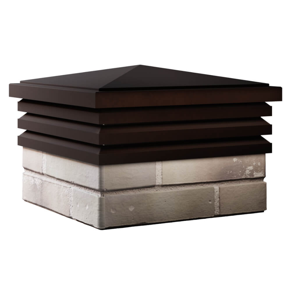 Колпак Zking Бона ХайТек Коричневый на столб 1.5х1.5 кирпича (385х385мм) в Красноярске фото