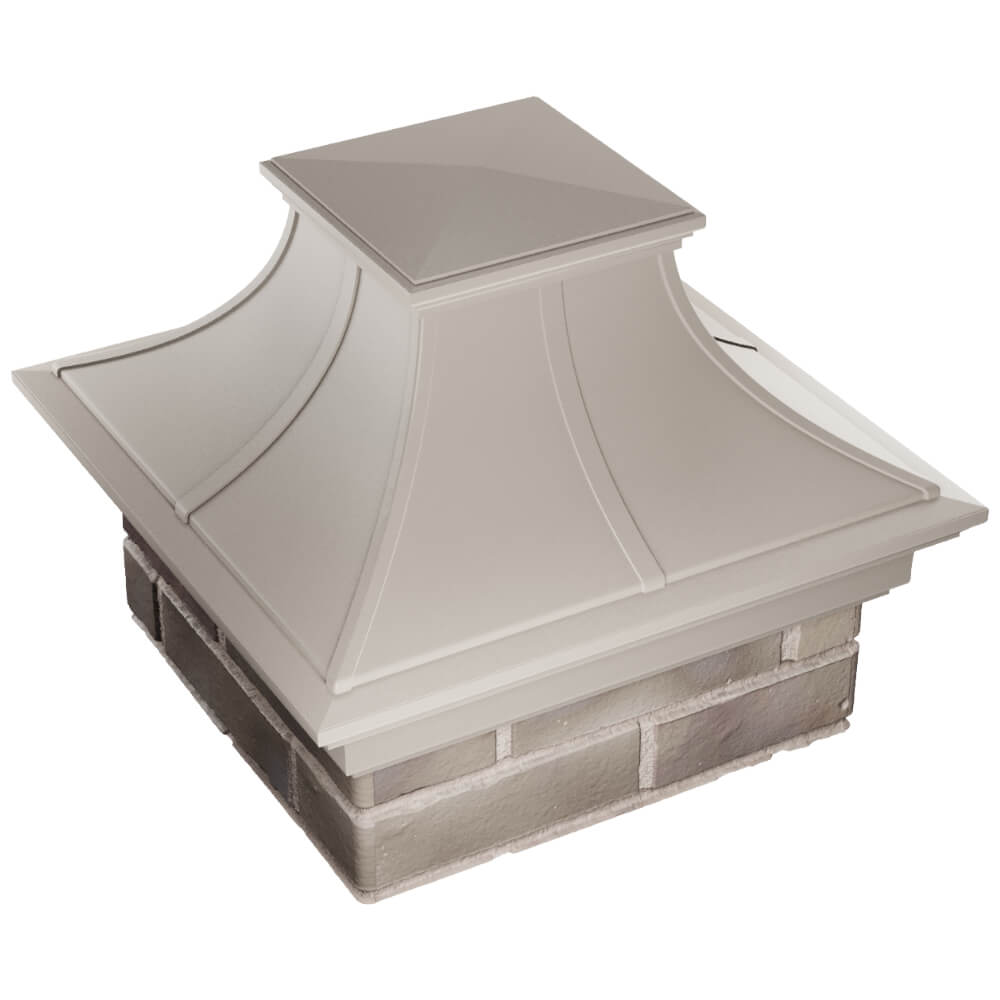 Колпак Zking Монблан Премиум Бежевый на столб 1.5х1.5 кирпича (385х385мм) в Красноярске фото