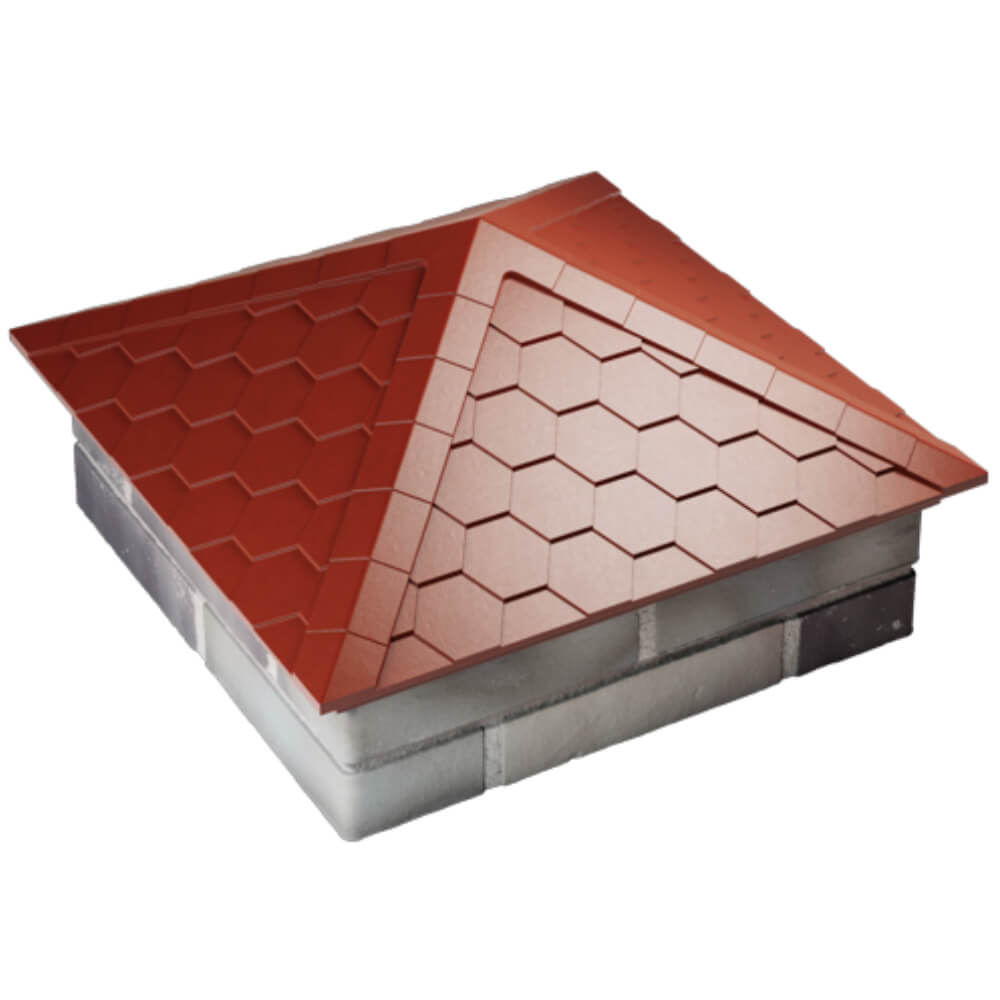 Колпак Zking Эверест Красный на столб 2х2 кирпича (535х535мм) Красноярск фото